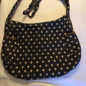 Mossimo Black Polka Dot Boho Crossbody Bag